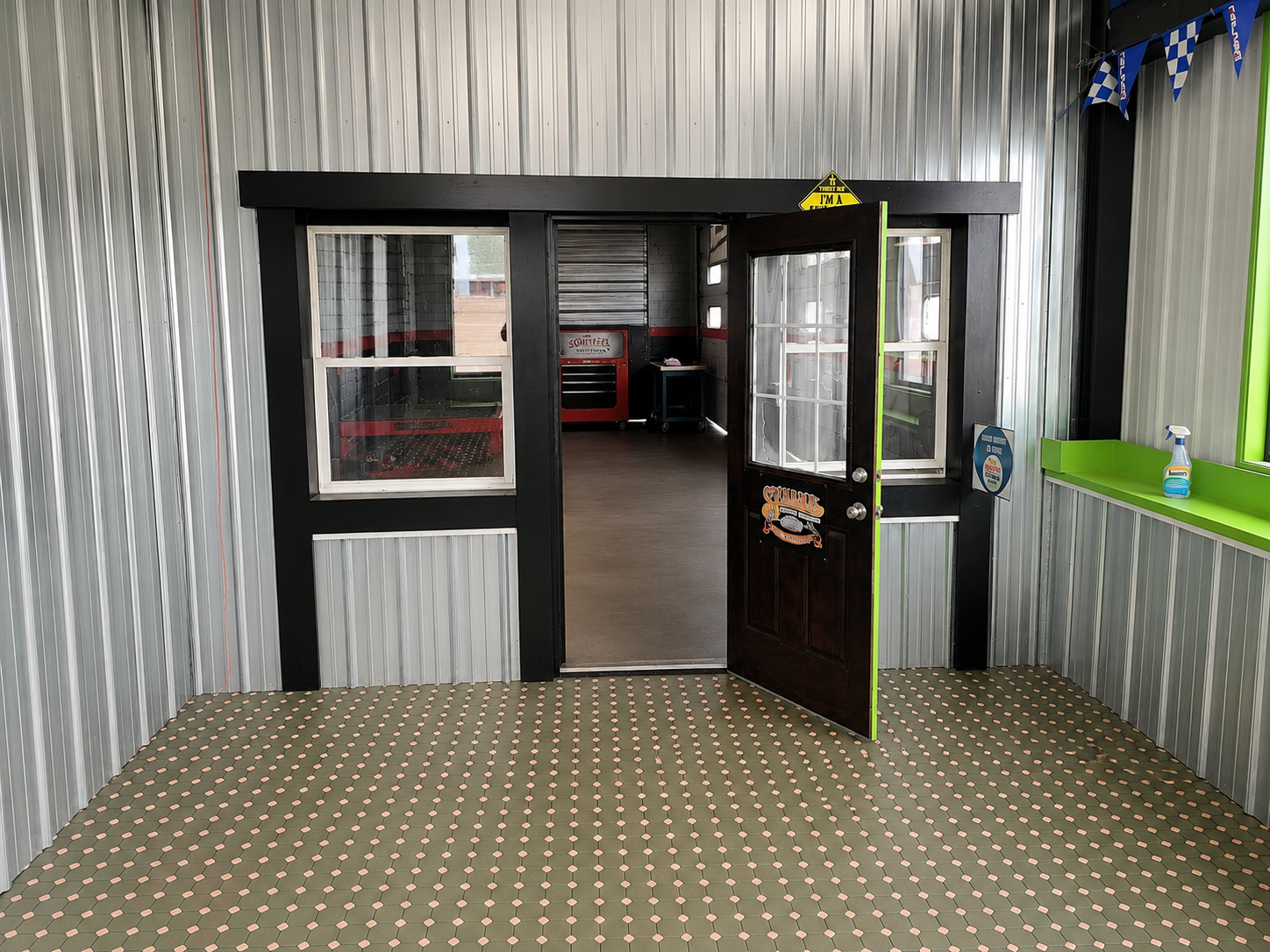 Connection from front office to shop bay